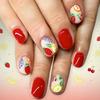 Короткие Европейские Яркие Накладные Ногти Клубника Фрукты - Свежие Контрастные Накладные Ногти, Набор из 24 Съемных Штук для Весны и Лета
