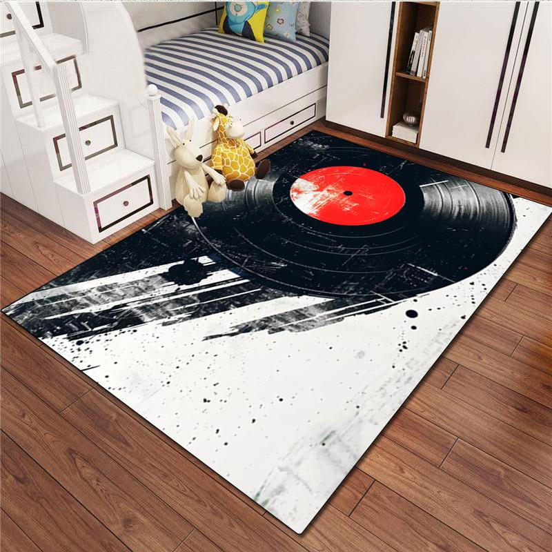 1Pc Turntable Print Rug - home decoration Carpet For Living Room Bedroom Flooring Computer Chair Area Rug