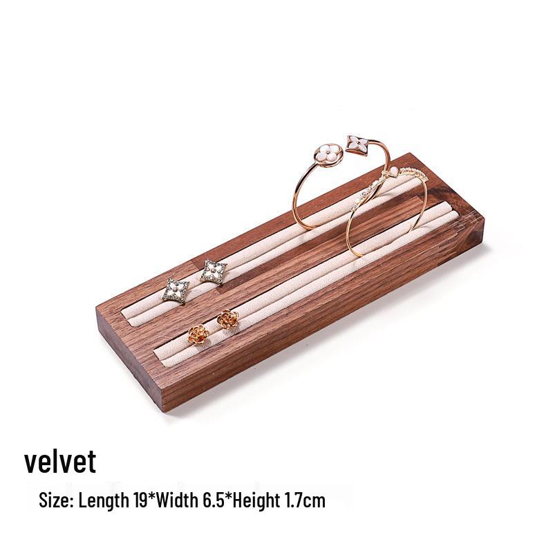 Walnut Jewelry Display Stand Set: Ring Tray & Necklace Mannequin