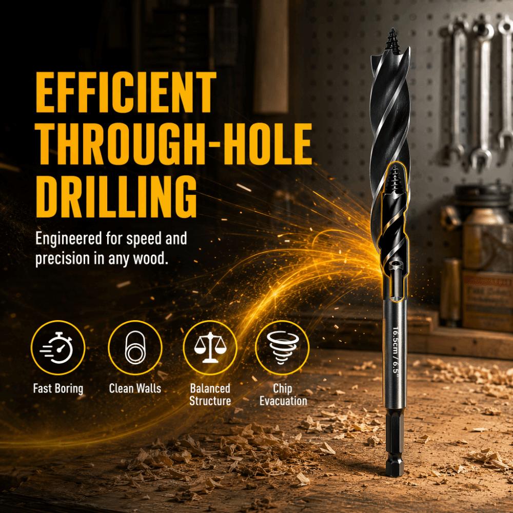 1pcs /2pcs High Carbon Steel Auger Drill Bit Four-Edge Woodworking Drill Bit For Carpenter