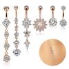 6Pcs 14G Stainless Steel Belly Button Rings Navel Rings Piercing Jewelry
