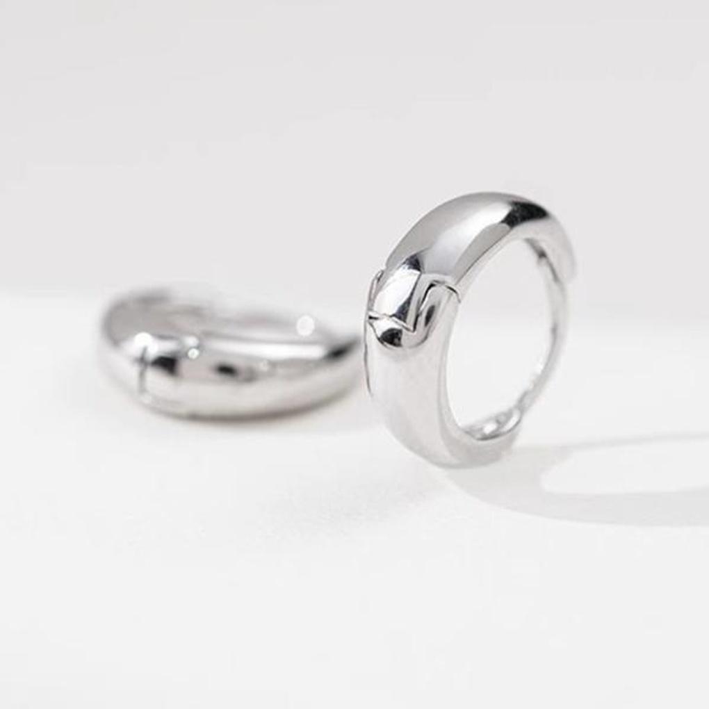 Women's Daily Big Bold Simple Silver Hoop Earrings
