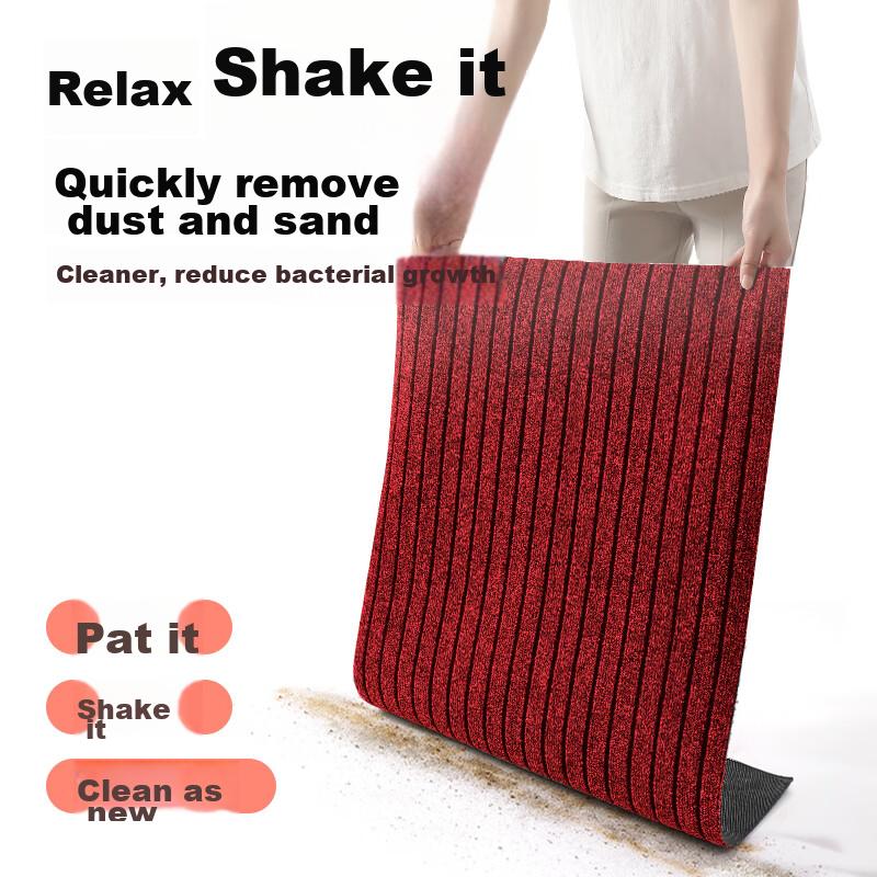 Boneng Striped Entrance Mat, Red Carpet for Doorway, Doormat, Entrance Floor Mat, Cuttable, 80x120cm