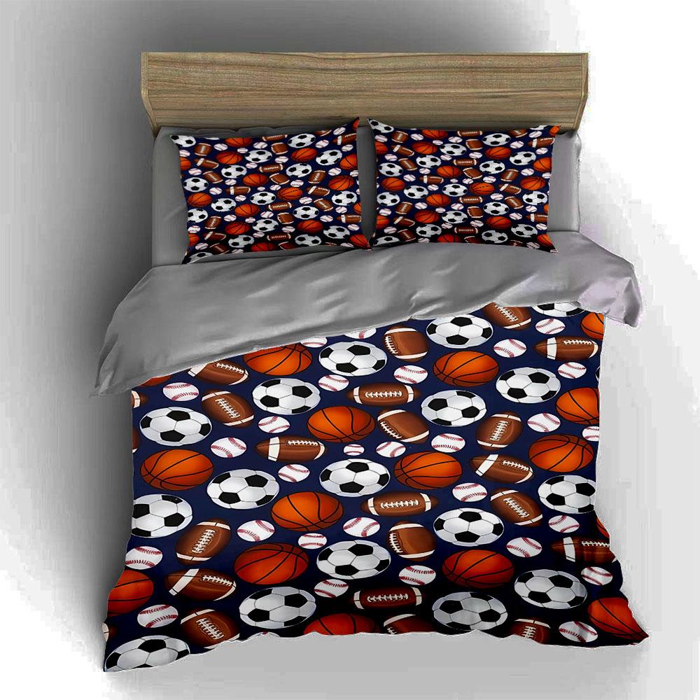Sports ball pattern Bedding Duvet cover sets Duvet covers Pillowcases gifts (1 * Duvet Cover 2 * Pillowcases, without duvet insert)