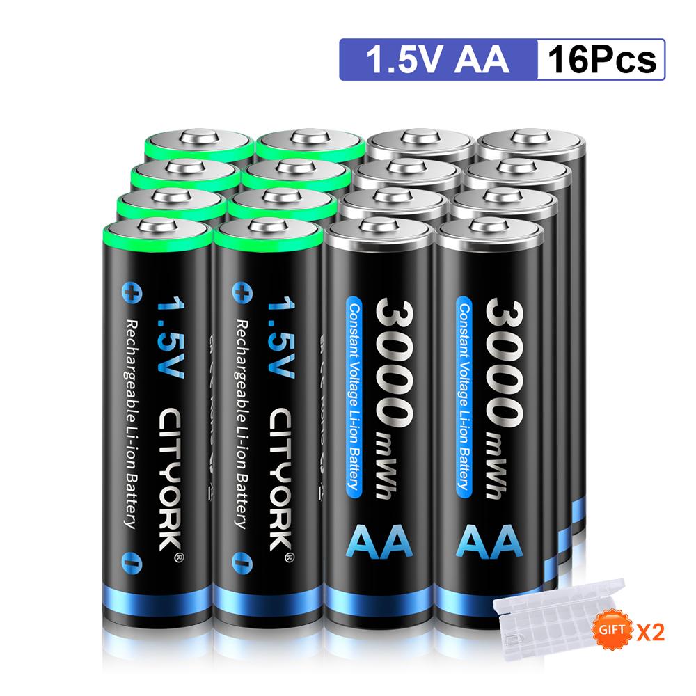 Литий-ионная батарея AA 1,5 В, 3000 мВтч, USB Литиевая аккумуляторная батарея AA, литий-полимерная батарея AA с USB-кабелем для мыши с дистанционным управлением
