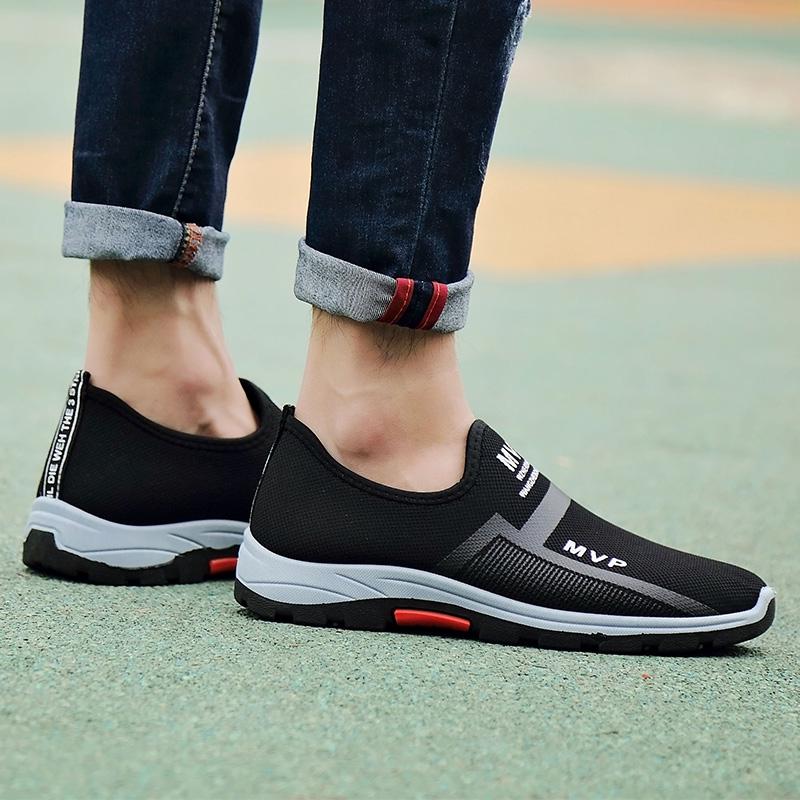 Summers Shoes Men Casual Air Mesh Shoes LightWeight Breathable Slip-On Flats Casual Walking Shoes Breathable Shoes