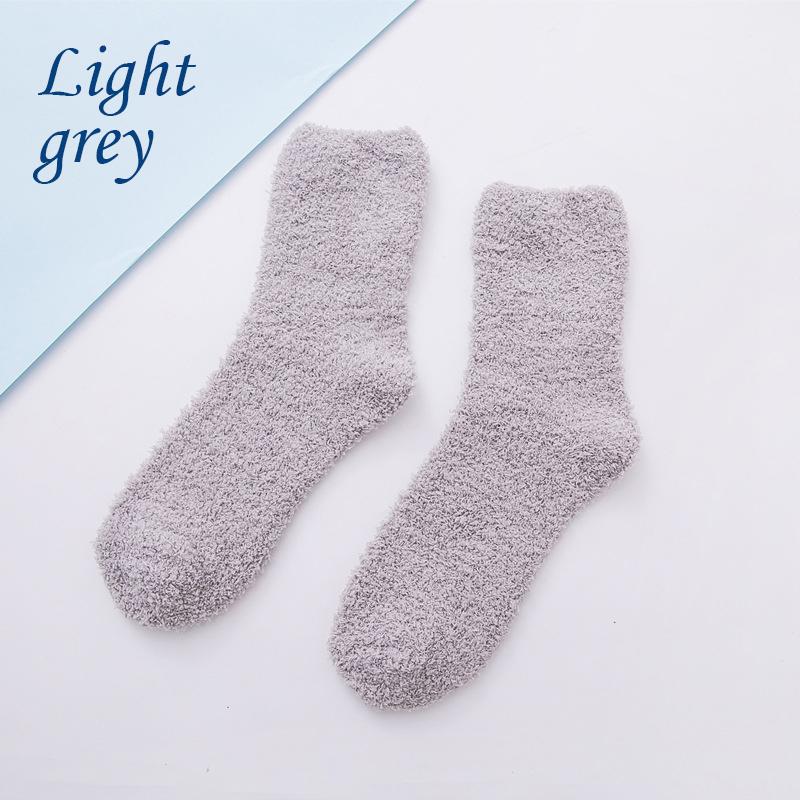Носки ярких цветов, теплые носки, плюшевые носки, женские носки до середины икры из кораллового флиса, женские носки