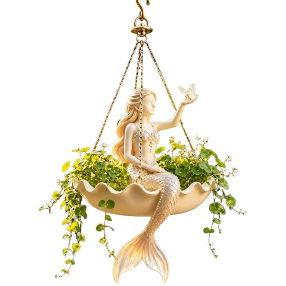 Elegant Fairy Flower Pot Vintage Girl Hanging Plant Basket  Indoor Decor