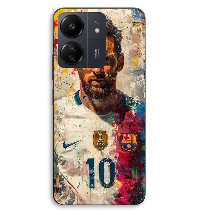 Coque Pour Xiaomi Redmi 13C 4g Messi Barcelone Argentine champion prime n°10 Maniacase