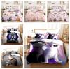 Cartoon Cat Bedding, Cute Pet Cat Bedroom Down Duvet Cover and Pillowcase 2/3pc Single Bed 3D Printed Duvet Cover Set Gift