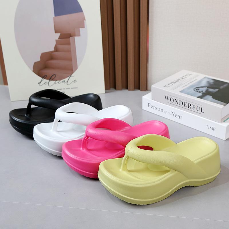 Fashion Litfun Female Outdoor Beach Shoes Bathroom Slides Fashion Thick Bottom Flip Flops Women Summer Indoor Home Platform Sandals