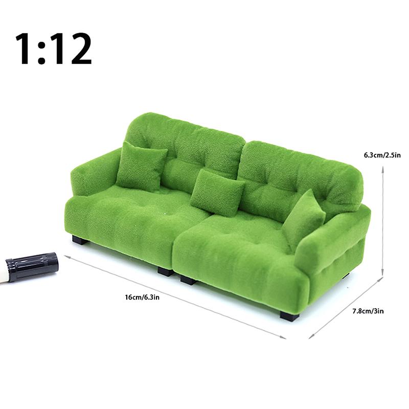 Dollhouse Simulation Flocking Sofa Model Dollhouse Mini Living Room Furniture Decoration Accessories Pretend Play Toys