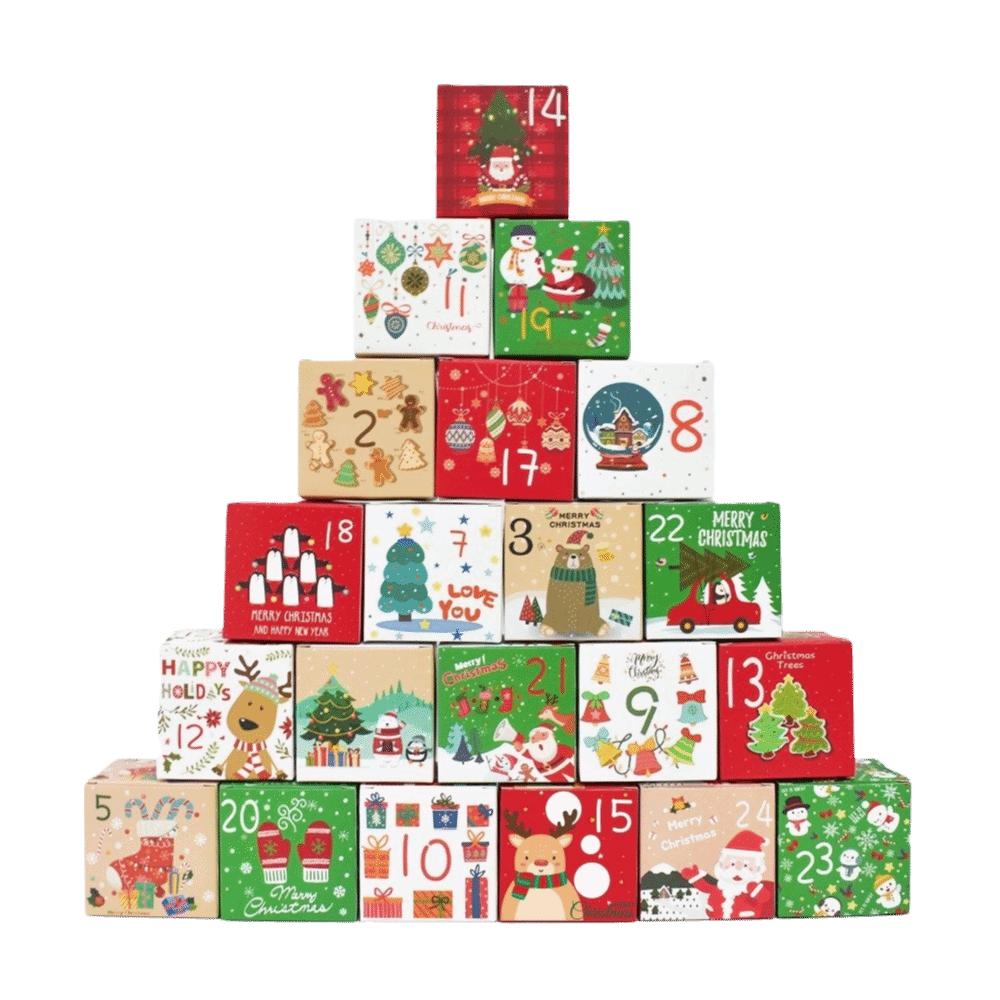 24Pcs Small Gift Candy Box 24 Days Packaging Bags New Year Celebration
