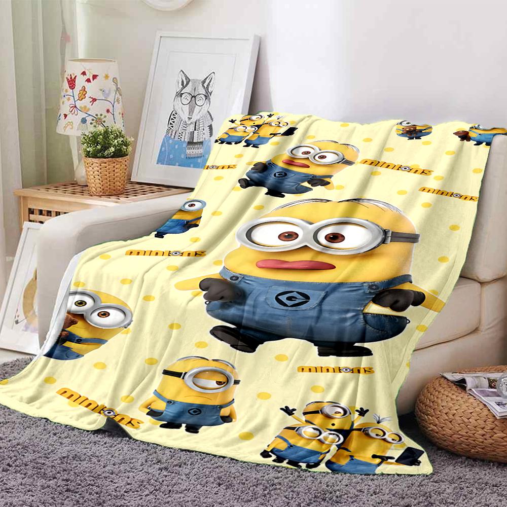 Despicable Minions Blanket Soft Throw Blanket For Home Bedroom Bed Sofa Travel Office Solid Christmas Blanket