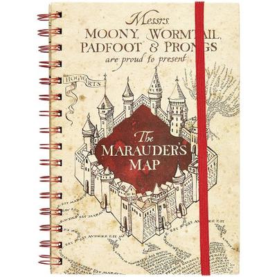 HARRY POTTER Блокнот Marauders Map A5 в проводном переплете