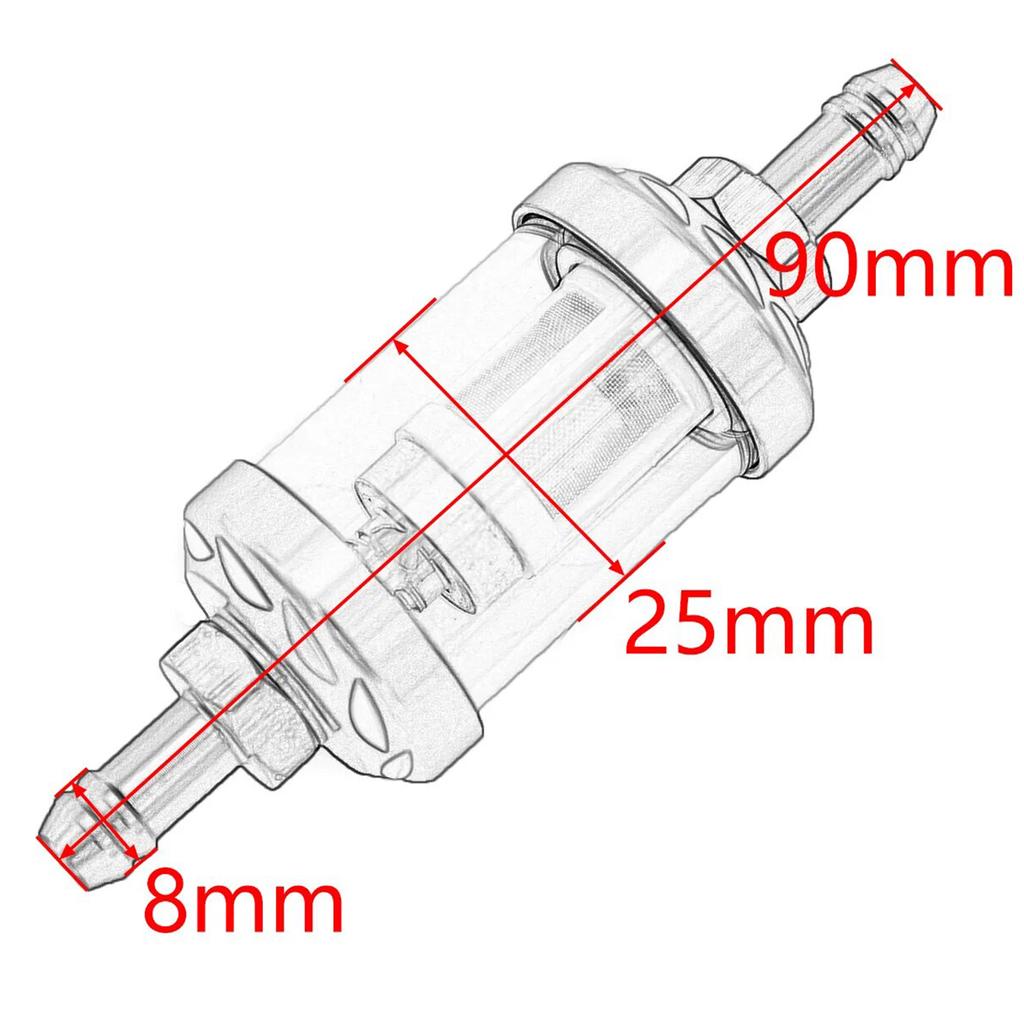 Стеклянный топливный фильтр 8 мм для мотоцикла, квадроцикла, для Honda Kawasaki Suzuki Yamaha KTM SX SXF XC XCF 125-450 500 530, универсальный