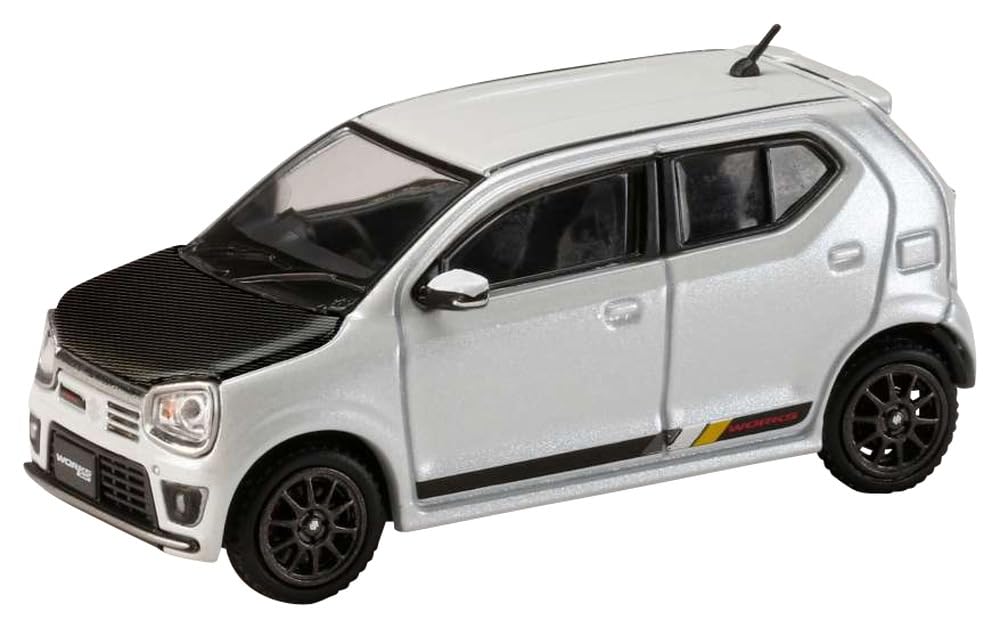 Hobby Japan HJ64 164 Suzuki Alto Works (HA36S) Carbon Bonnet Custom Version Pearl White Finished Product HJ641070CW