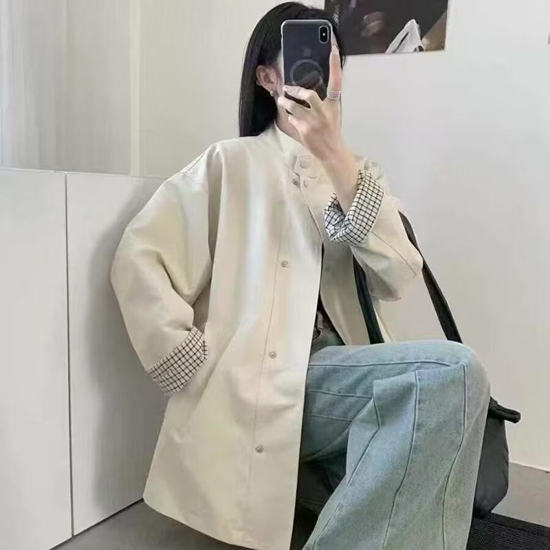 Женский тренч средней длины в корейско-британском стиле - Ретро, Универсальный, Высококлассный для весны и осени 2025