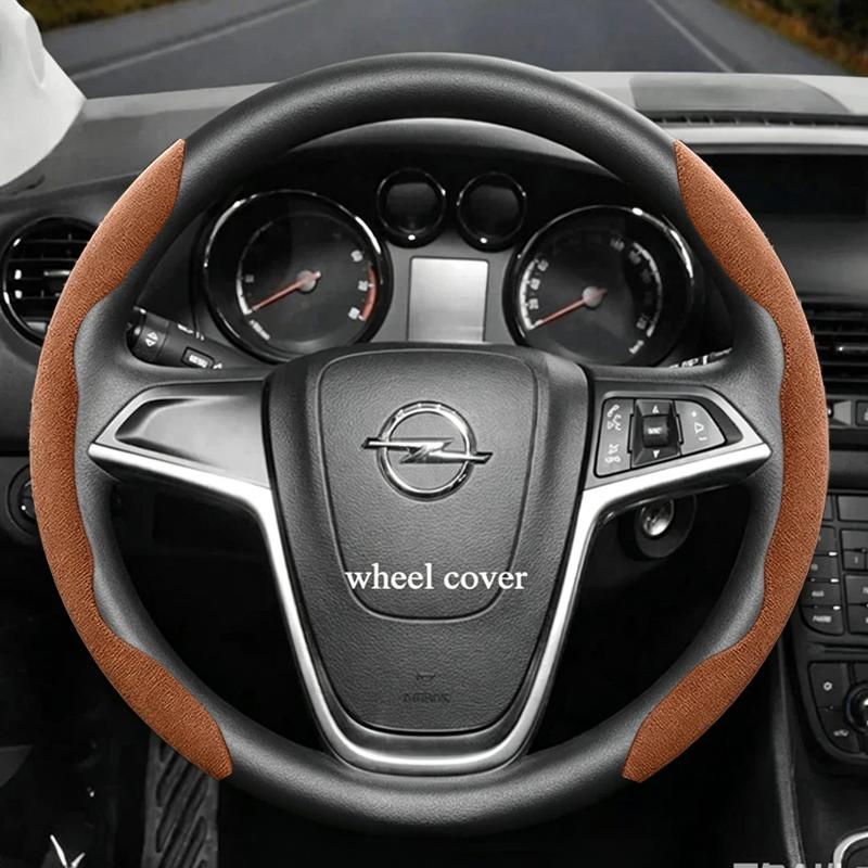 Suitable for Opel Anti-Slip Buckle Segmented Suede Steering Wheel Cover Suitable for Astra H Gtc J Insignia Corsa