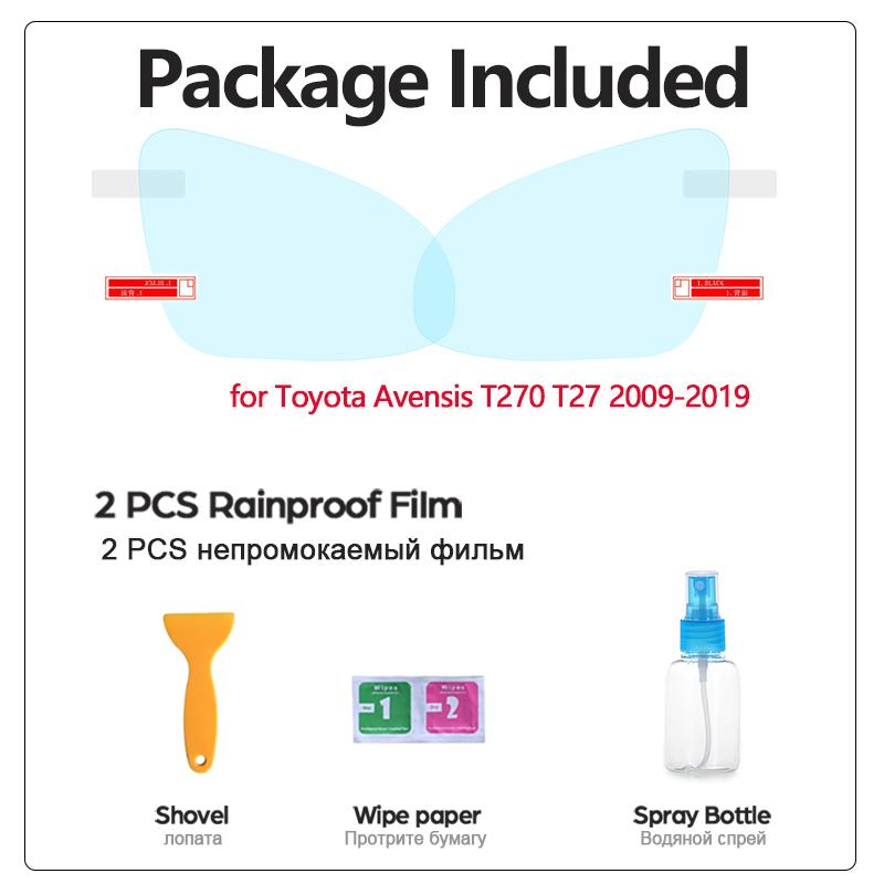 Full Cover Anti Fog Film Rainproof Rearview Mirror for Toyota Avensis T270 T27 2009~ Protective Films Car Clean Accessories