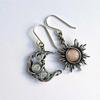 Fashion Vintage Sun Moon Earrings Women Bohemian Asymmetric Earrings Wedding Jewelry