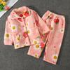 New Kids Boys Girls Autumn Winter Flannel Pajamas Cartoon Long Sleeve Lapel Tops with Pants Pyjamas Sleepwear Clothing Sets