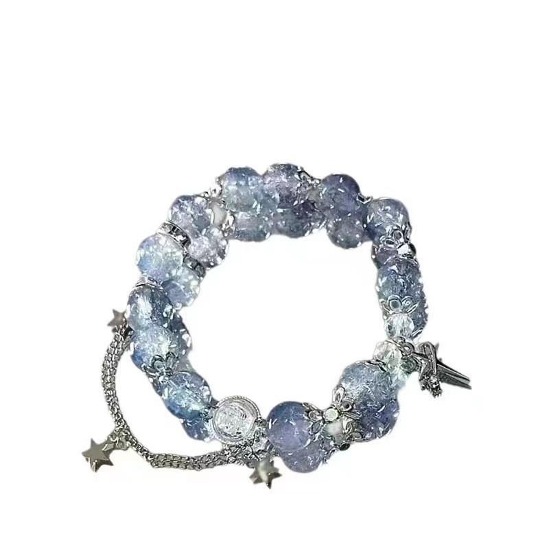 Beaded Glass Unique Bracelet With Geometric Designs And Butterfly Charm Trend 2024