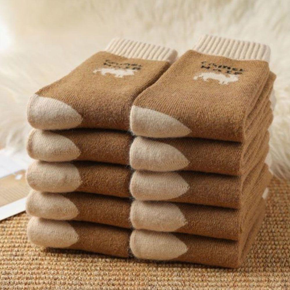 1 Pair Fashion Winter Men Northern Thickened Warm Terry Camel Hair Socks