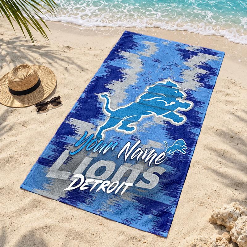 Detroit Lions Custom Name Beach towels also serve as bath towels summer essential a musthave for the outdoors the beach and the pool