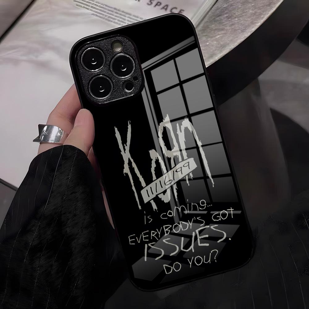 Чехол для телефона K-Korn Hot Metal Rock Band для IPhone 17 Pro Max 16 15 14 Pro Max 13 11 X Xs Xr 8 7Plus Стеклянная крышка