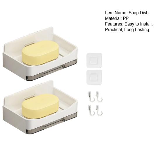 2 шт. настенная мыльница для душа прочная несущая полая конструкция простая установка держатель для мыла для ванной комнаты поднос