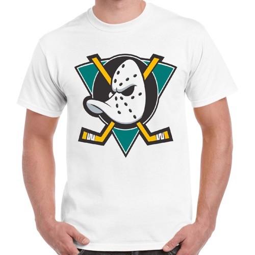 Логотип хоккейной команды НХЛ Mighty Ducks Крутой подарок Ретро футболка 2331