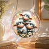 2D Flat, 1set/83pcs 18.8cm Acrylic Jigsaw Sun Catcher- Three-Layer Acrylic- Middle Layer Is Jigsaw Puzzle- Stained Glass Effect Window Hanging Decorat