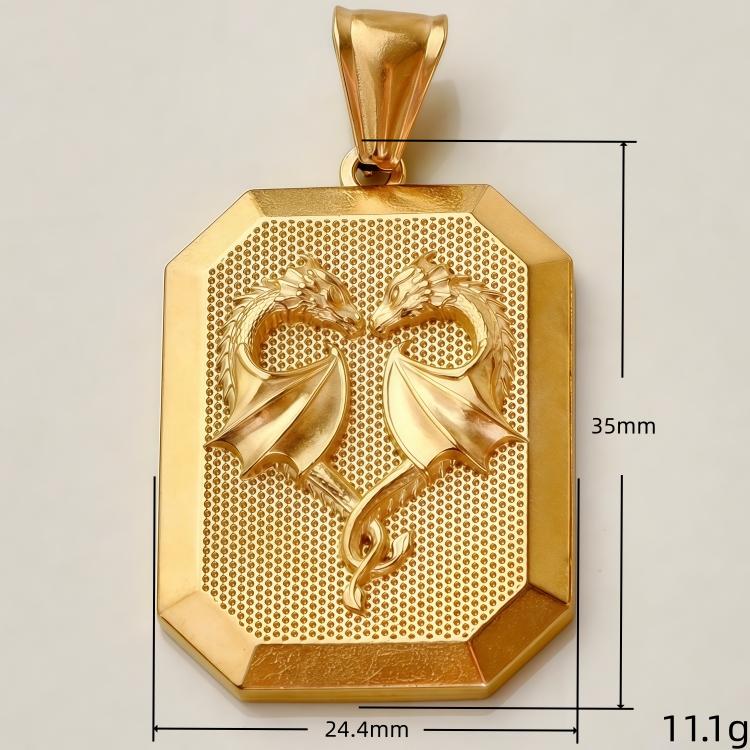 18K Gold Stainless Steel DIY Unisex Necklace Jewelry Amulet Medallion Portrait Coin Peach Heart Angel Jesus Charm Pendant Gift