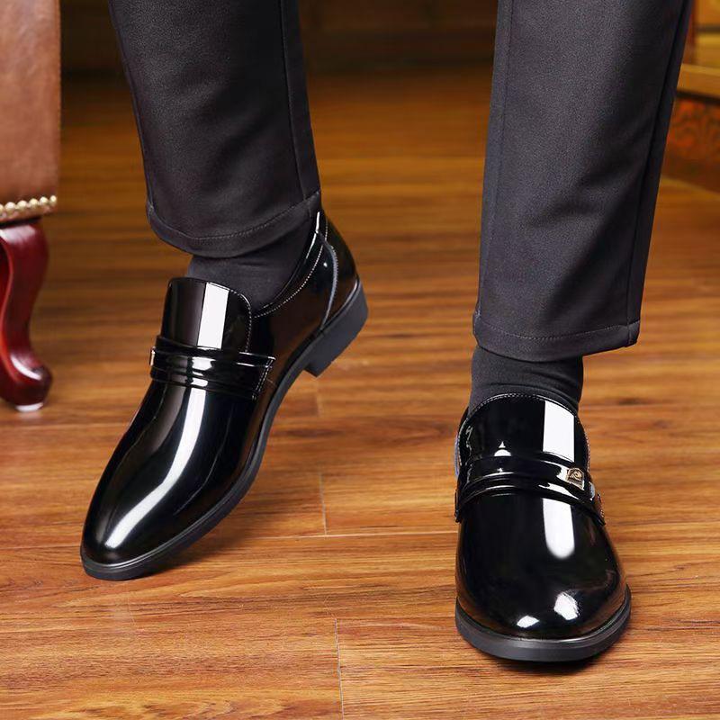 Кожаная обувь Мужская деловая обувь Мужская обувь Лакированная кожа Обувь жениха Универсальная свадебная обувь