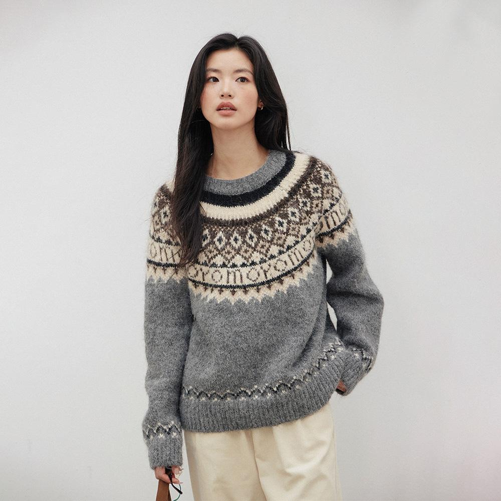 Свитер с круглым вырезом в стиле Fair Isle Laengsseon Ls_