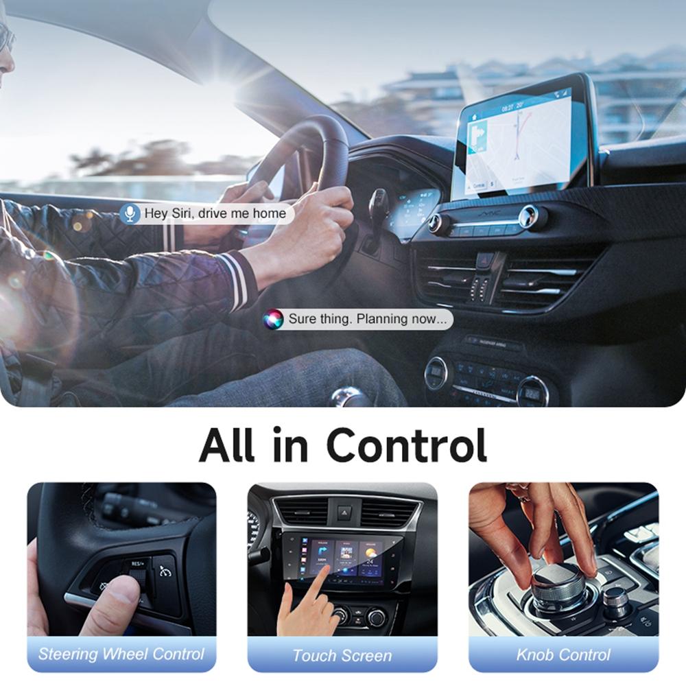 2 in 1 Cars Wireless CarPlay Android Auto Adapter Upgrade Wired to Wireless CarPlay Dongle
