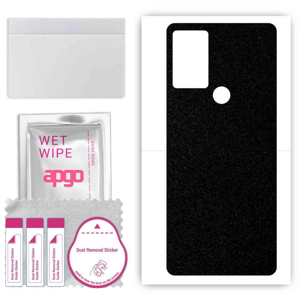 apgo Protective Skin Sticker for the Back Compatible with TCL 305 6102D, Wrap Film, Foil, Vinyl - Pattern Matte Black