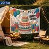 Colorful Balloon Party Backdrop 1pc - Polyester Party Decor