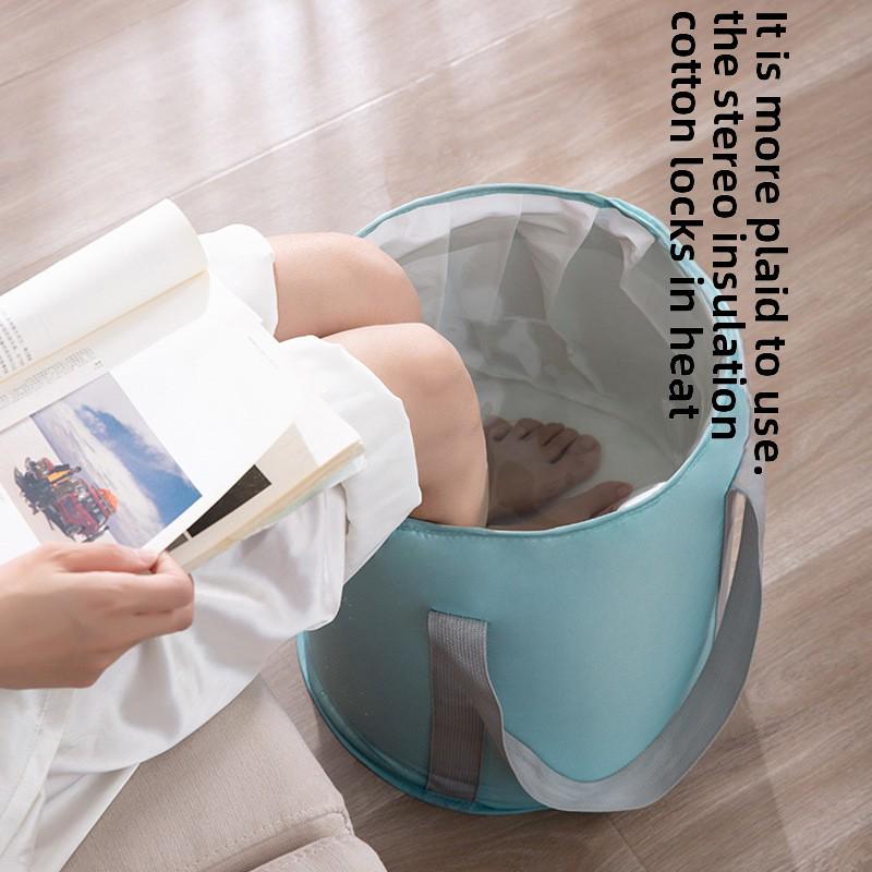 Складная дорожная ванночка для ног: Портативный, изолированный, сверхглубокий дизайн для защиты икр; Универсальное решение для домашних ванночек для ног.