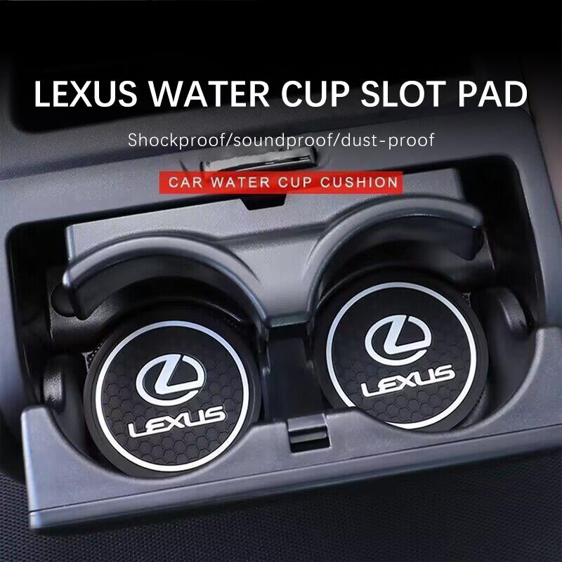 2Pcs Car Coaster Water Cup Bottle Holder Anti-slip Pad Mat For Lexus RX ES GX LS LX IS CT GS RC NX RC UX RX270 RX400 ES250 ES350FL2