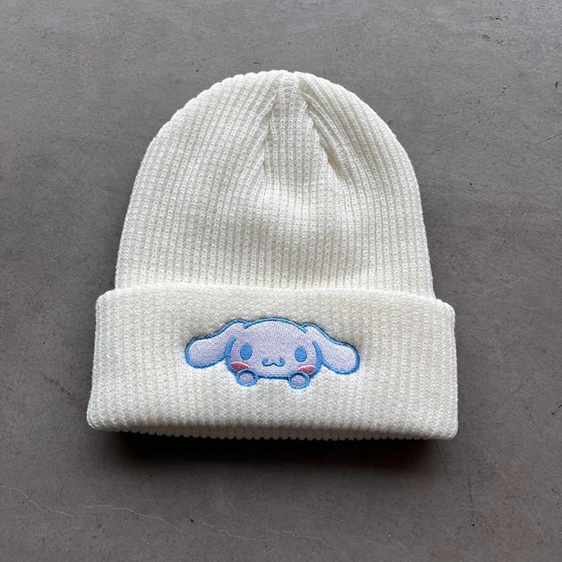 Cute Cat Embroidery Knit Beanie Cartoon Character Winter Warm Couple Hat