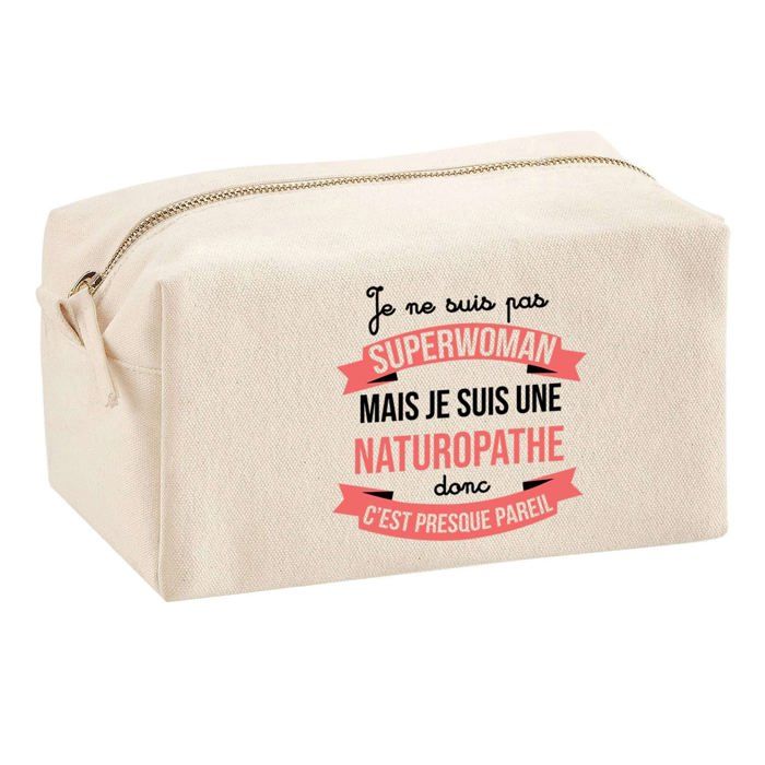 Trousse multifonction Naturopathe Superwoman Cadeau Anniversaire Noël Collègue Départ Retraite | Trousse Scolaire Fournitures Bureau