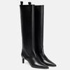 Krazing Pot Cow Leather Autumn Winter Shoes Stiletto Thin High Heels Big Size 46 European Style Keep Warm Thigh High Boots