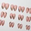 Миндалевидные типсы для маникюра с леопардовым принтом - Французский стиль 'Hot Girl' Полоски