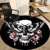 1pc Gothic Skull Butterfly Chair Carpet for Office, Round Non Slip Durable Large Size Office Carpet, Suitable for Office