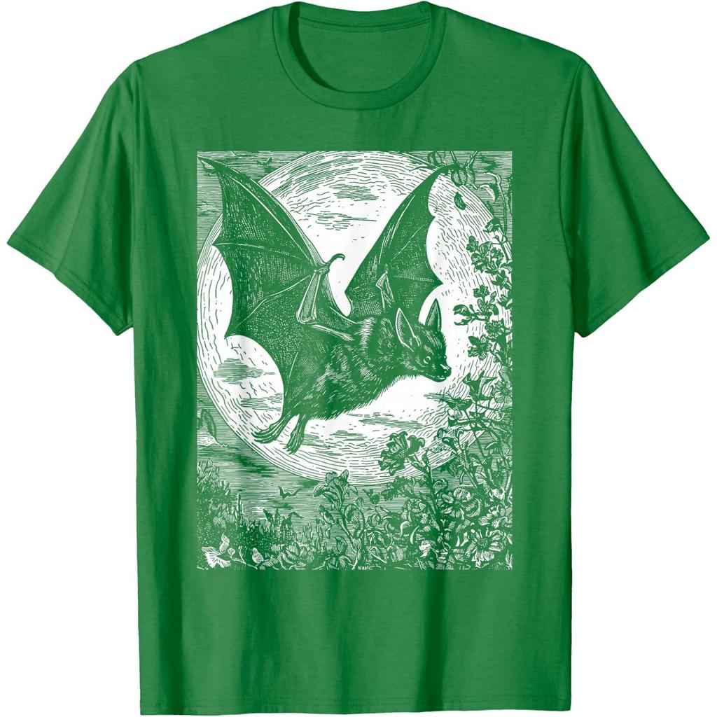 Medieval Bat Gothic Print T-Shirt for Unisex Dark Academia Pastel Goth Style Short Sleeve Tee