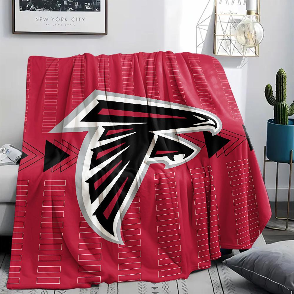 Фланелевое одеяло с принтом Atlanta Falcons, Высококачественное, Удобное для всех сезонов, Декор для дома, Тепло и уют, Идеально для рождественских подарков
