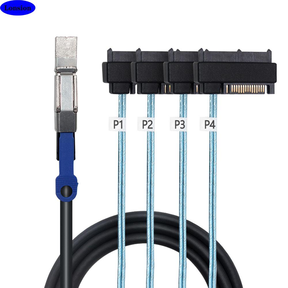 Комбинированный кабель данных SATA Mini SAS HD SFF-8644 на SFF-8482 для жестких дисков