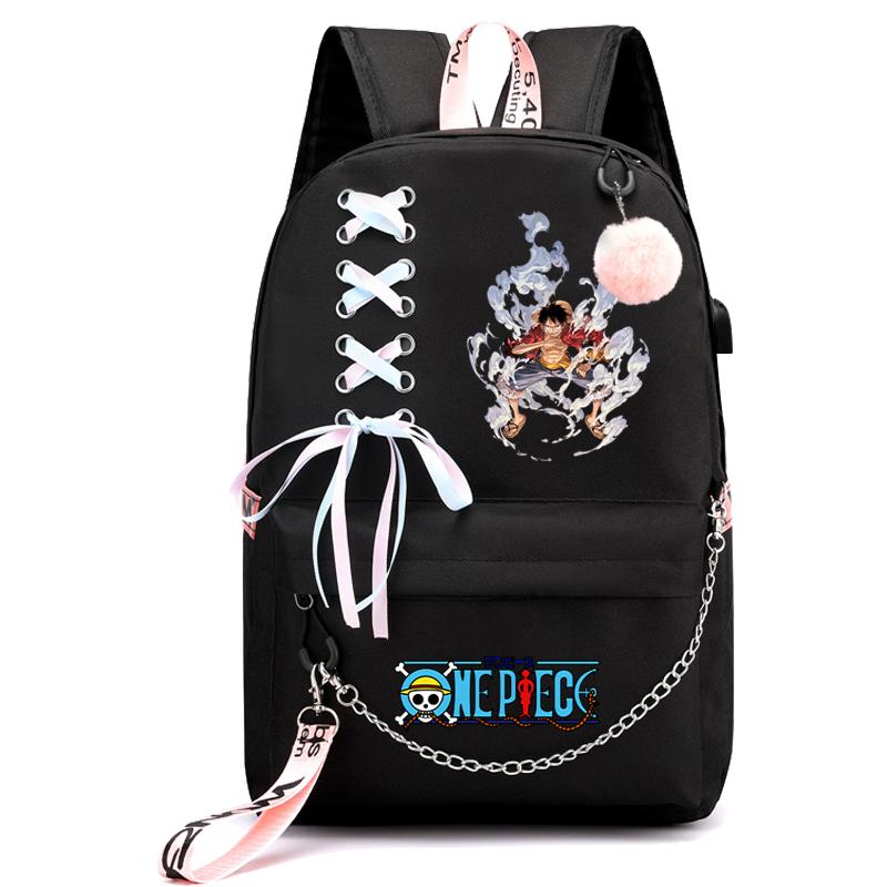 Аниме One Piece Printed Boy Girl Schoolbag Document Bag Student Book Bag for Girl Back To School Computer Charge Backpack Men Womens Casual Rucksack